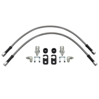 Wilwood flexline kit 18IN OAL M12X1.0 IF 90 deg 1/8-27 NPT -3 W/FLAT bracket