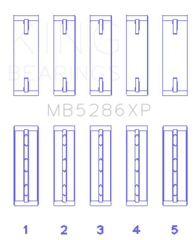 King Engine Bearings Toyota 1UZ-FE/2UZ-FE/3UZ-FE (Size STDX) Performance Main Bearing Set