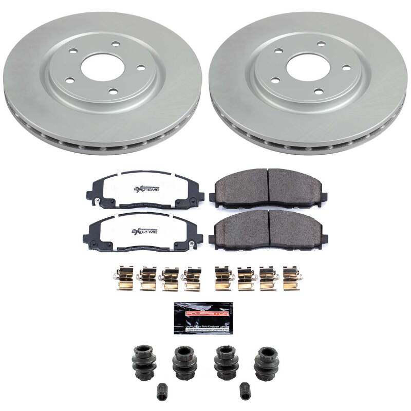 Power Stop 17-25 Chrysler Pacifica Front Z36 Coated Truck & Tow Brake Kit