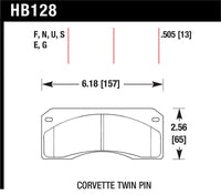 Hawk Corvette Twin Pin DTC-70 Race Brake Pads