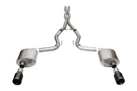 Corsa 24+ Frd Mustang GT- Sport Cat-Back Ex.Sys 3.0in Dual Rear Exit w/4.5in Blk PVD StraightCut Tip