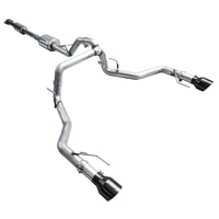 AWE Tuning 2021+ Ford F-150 Tremor (w/ Bumper Cutouts) 0FG Resonated Cat-Back - Diamond Black Tips