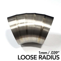 Ticon Industries 4in Dia 1.37D Loose Radius 45Deg Bend 1mm/.039in Pre Welded Titanium Pie Cut - 5pk