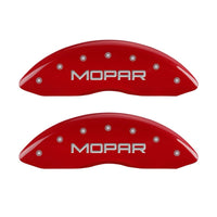 MGP Front set 2 Caliper Covers Engraved Front MOPAR Red finish silver ch