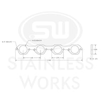 Stainless Works Small Block Ford AFR 225 Head Round Port Header 304SS Exhaust Flanges 2in Primaries