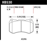 Hawk 07-08 Acura TL Type S DTC-70 Race Front Brake Pads