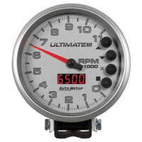 AutoMeter Gauge Tach 5in. 9K RPM Pedestal Datalogging Ultimate Dl Playback Silver