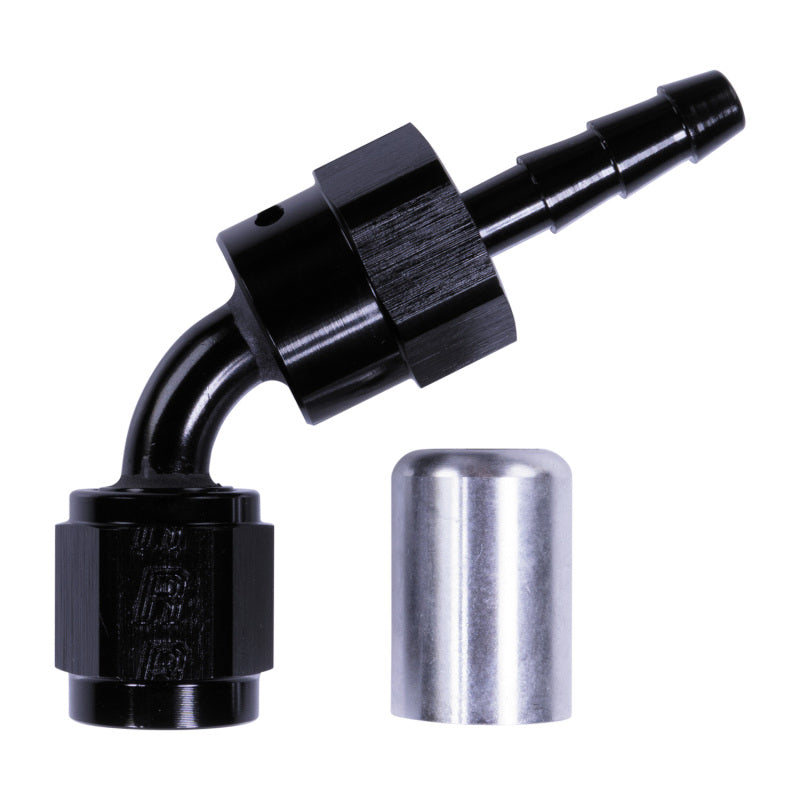 Russell 4AN ProClassic Crimp 60 Degree Hose End - Black