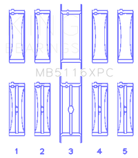 King Engine Bearings Chrysler 426CI / 440CI V8 OHV Coated Performance Main Bearing Set