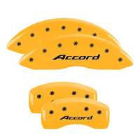 MGP 4 Caliper Covers Engraved Front Accord Engraved Rear Accord Yellow finish black ch