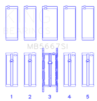 King Engine Bearings Mini W10B16A/W11B16A (Size 0.5) Silicon Bi-Metal Aluminum Main Bearing Set