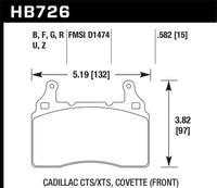 Hawk 2014 Cadillac CTS Vsport Performance Round Weights Front ER-1 Brake Pads