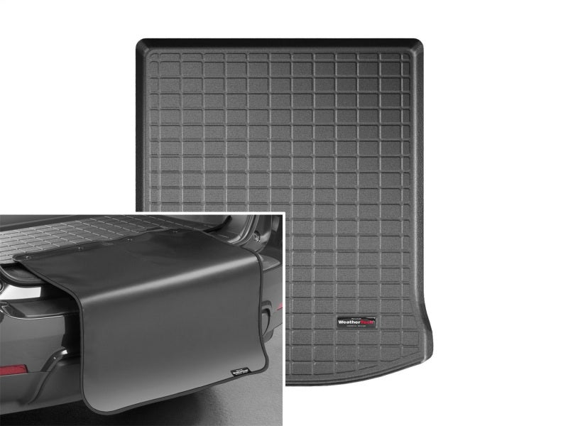 WeatherTech 2017+ BMW 5-Series Cargo Liner w/ Bumper Protector - Black (Vehicles w/Spare Tire)