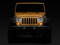 Raxiom 97-18 Jeep Wrangler TJ/JK 7-Inch LED Headlights w/ Halos- Black Housing (Clear Lens)