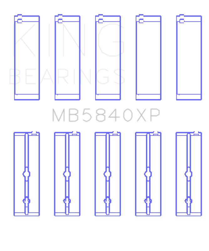 King Engine Bearings Chrysler 300 Srt8 (Size 0.26) pMaxBlack Coated Main Bearing Set