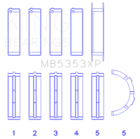 King Engine Bearings Ford 281 4.6L SOHC 16V (Size .026) Crankshaft Main Bearings (Set of 5)