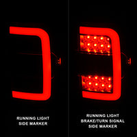 ANZO 2001-2011 Ford  Ranger LED Tail Lights w/ Light Bar Black Housing Clear Lens