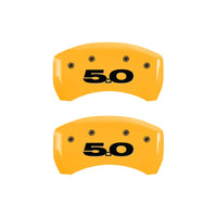 MGP Rear set 2 Caliper Covers Engraved Rear 50 Yellow finish black ch