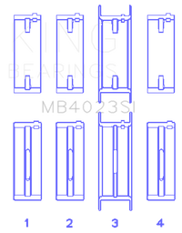 King Engine Bearings For FORD TAURUS V6 245CI/177CI/ Main Bearing