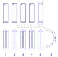 King Engine Bearings Ford 281 4.6L Sohc 16V (Size +.026mm) Main Bearing Set