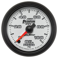 Autometer Phantom II 52mm Full Sweep Electronic 0-100 PSI Oil Pressure Gauge