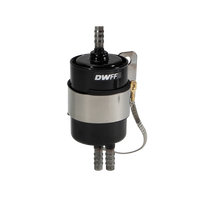 DeatschWerks 10 Micron 3/8in Barb Fuel Filter Regulator w/ Stainless Steel Body - Black