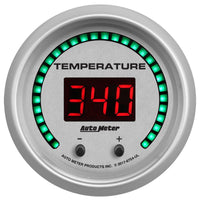Autometer 52.4mm Silver Switchable 60-340 Degrees F/40-170 Degrees C Ultra-Lite Elite Digital Gauge