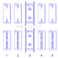 King Engine Bearings Mitsubishi 4G63/4G64 (Size .026) Crankshaft Main Bearings (Set of 5)