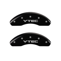 MGP Front set 2 Caliper Covers Engraved Front Vtec Black finish silver ch