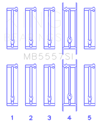 King Engine Bearings Chevrolet 121Ci/Ln2 134Ci (Size +1.0mm) Main Bearing Set