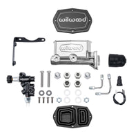 Wilwood MOPAR Compact Tandem M/C Kit w/ P-Valve 1.12in Bore - Chrome Powdercoat