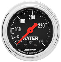 AutoMeter Gauge Water Temp 2-1/16in. 120-240 Deg. F Mechanical 12ft. Traditional Chrome