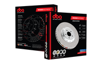 DBA 04-08 Mazda RX-8 Front 5000 Series Cross Drilled Rotor w/Black Hat
