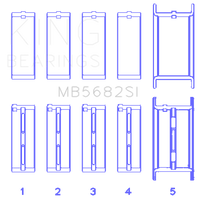 King Engine Bearings gm 496ci/8.1L 16v (Size STD) Performance Main Bearing Set