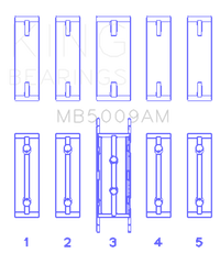 King Engine Bearings Ford Fiesta 1.25I (ZETec/Ecoboost 1.6) (Size +0.50mm) Main Bearing Set