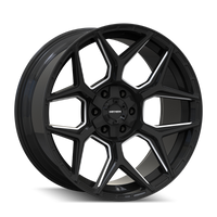 Mayhem Vanquish 8119 22x10 / 6x135/6x139.7 / -19mm Offset / 106.1mm  Hub - Gloss Black Milled