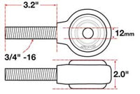 SPC Performance xAxis Sealed Flex Joint LH 3/4in-16x12mm BH x 2in W