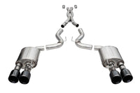 Corsa 20-22 Ford Mustang GT500 3.0in Dual Rear Exit Catback w/ Twin 5.0in Blk Straight Cut Pro Tips