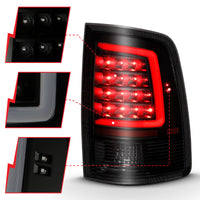 ANZO 2009-2018 Dodge Ram 1500 LED Taillight Plank Style Black w/Smoke Lens