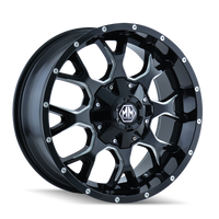 Mayhem 8015 Warrior 17x9 / 8x170 BP / 18mm Offset / 125.2mm Hub Gloss Black Milled Wheel