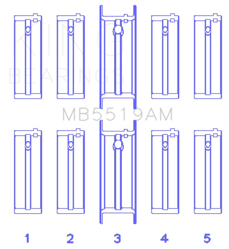 King Engine Bearings Daewoo/Opel/Vauxhall (Size STD) Main Bearing Set