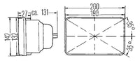 Hella Vision Plus 8in x 7in Sealed High Low Beam Headlamp - Single Lamp