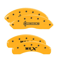 MGP 4 Caliper Covers Engraved Front Lincoln Engraved Rear MKX Yellow finish black ch