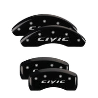 MGP 4 Caliper Covers Engraved Front & Rear MGP Yellow Finish Black Char 2017 Honda Civic