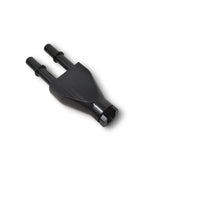 Russell Adapter Y-Block 3/8in Sae Quick Disconnect Female To 2X 3/8in Sae Qd Male Blk Anodized