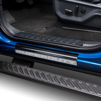 Putco 17-20 Ford SuperDuty Reg/Super Cab w/ SUPERDUTY Etching (2pcs) Black Platinum Door Sills