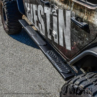 Westin 18-26 Jeep Wrangler JLU 4dr R5 Nerf Step Bars - Tex. Blk