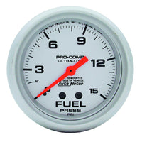 Autometer Ultra-Lite 2 5/8inMechanical Fuel Pressure Gauge 15psi