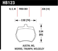 Hawk 66-79 MG Midget / 75-80 Triumph TR7 Black Front Race Brake Pads