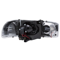 ANZO 1999-2006 GMC Sierra 1500 Projector Headlights w/ U-Bar Black